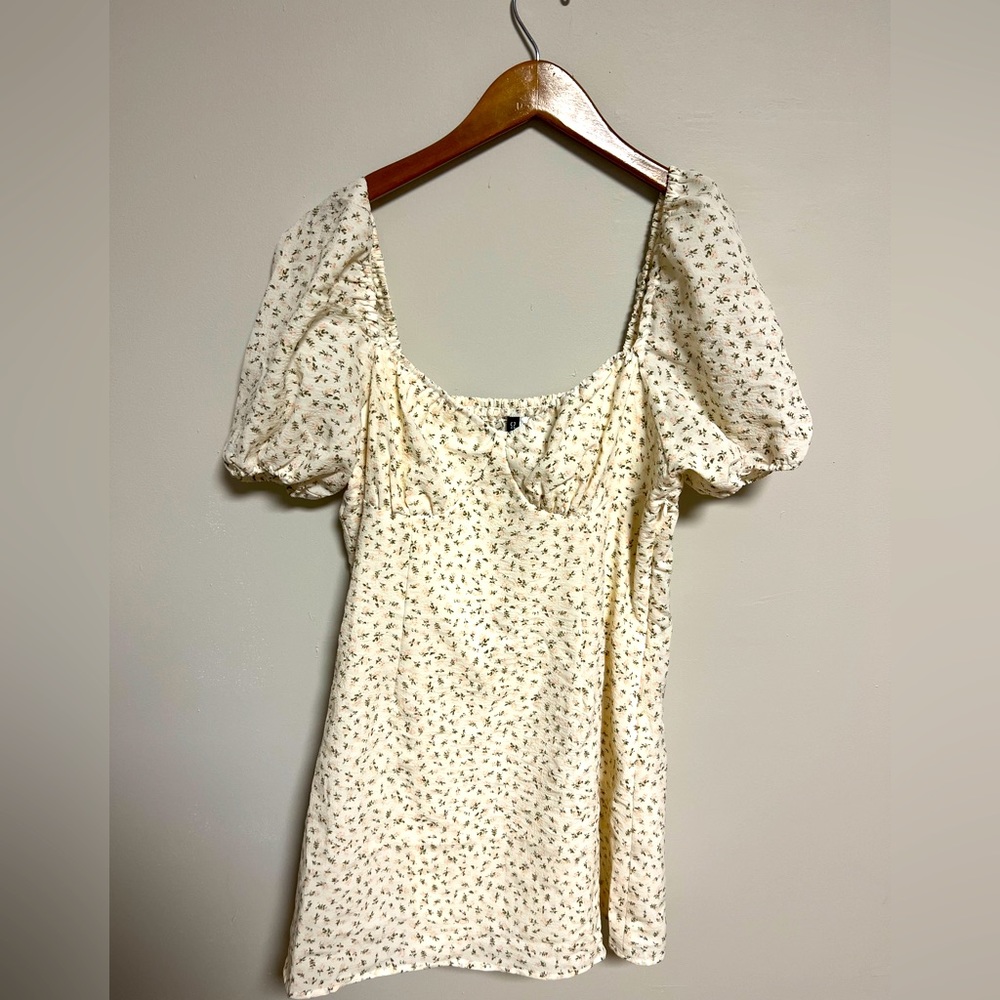 H&M. Size Large. Sundress. Cream color with pink floral details